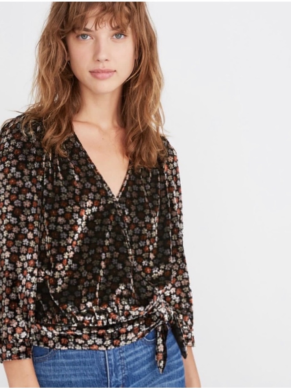 Madewell Floral Wrap Blouse